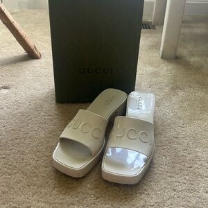 Gucci Rubber Mules White